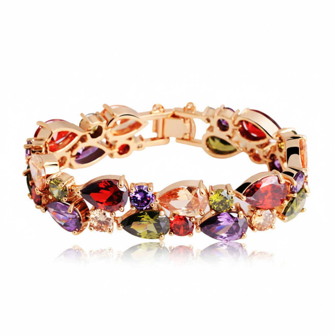 Rainbow Zircon Bracelet Rose Gold Pakistani Women