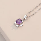 Plum Blossom Pendant Necklace White Diamond Lace Fashion