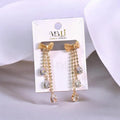 Golden Crystal Earrings for Women 2 Pcs