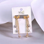 Golden Crystal Earrings for Women 2 Pcs