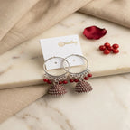 Funky Silver Plated Jhumka Earrings for Women 2 Pcs
