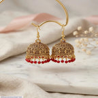 Gold Plated Jhumka Earrings for Women 2 Pcs Multicolor