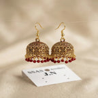 Gold Plated Jhumka Earrings for Women 2 Pcs Multicolor