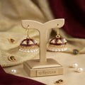 Women's Gold Plated Crystal Jhumka Earrings 2 Pcs