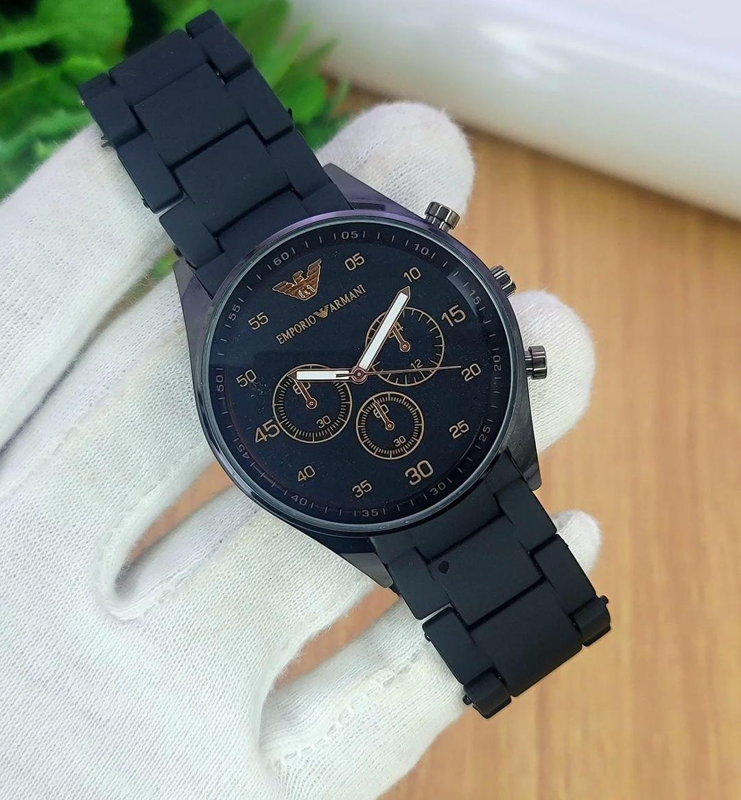 Emporio Armani Chronograph Watch Stainless Steel Black