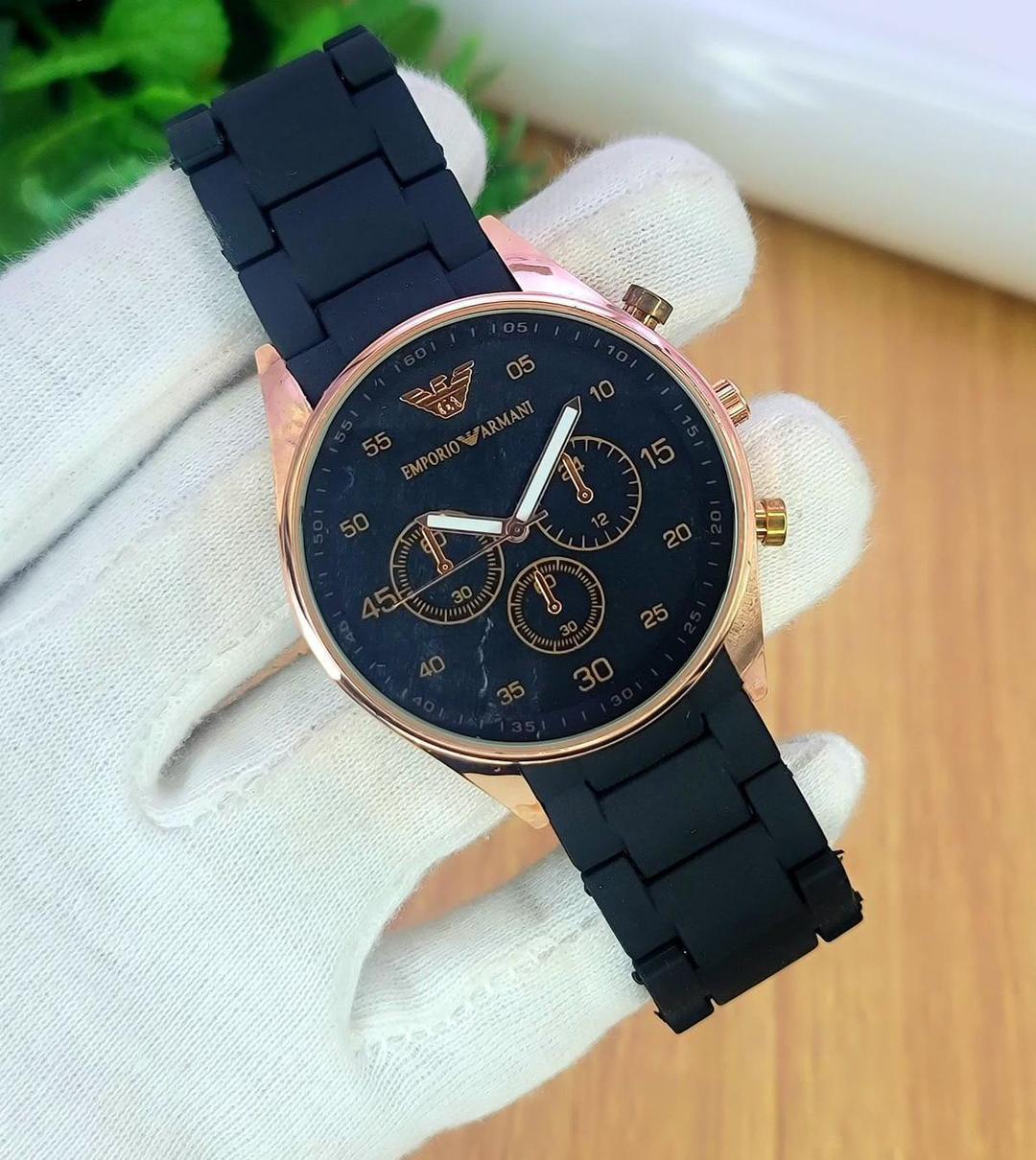 Emporio Armani Chronograph Watch Stainless Steel Black