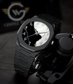 Men's Black Carbon Fiber Arabic Dial Watch