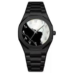 Men's Black Carbon Fiber Arabic Dial Watch