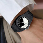 Men's Black Carbon Fiber Arabic Dial Watch