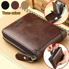 Men's Genuine Leather Wallet Brown Compact Daily Carry