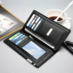 Premium Leather Wallet for Men Black Brown Kangaroo Logo