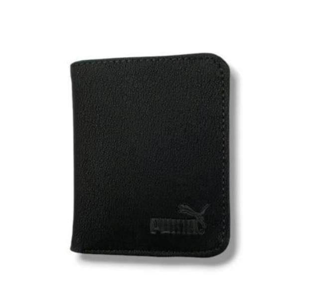 Men's Leather Wallet Black Orange Gray Puma Logo