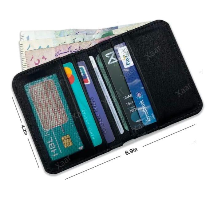 Men's Leather Wallet Black Orange Gray Puma Logo