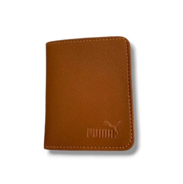 Men's Leather Wallet Black Orange Gray Puma Logo