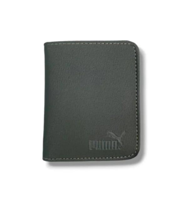 Men's Leather Wallet Black Orange Gray Puma Logo