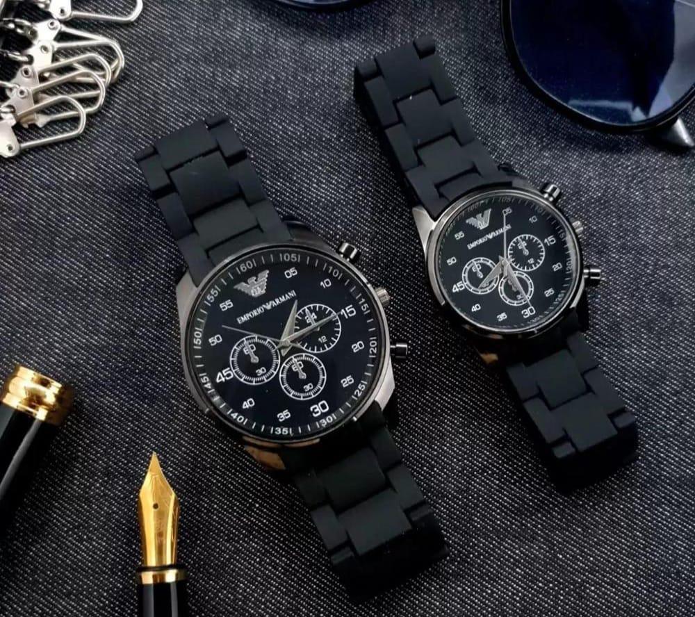 Unisex Quartz Couple Watches Set Round Case Multi Color