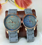 Unisex Quartz Couple Watches Set Round Case Multi Color
