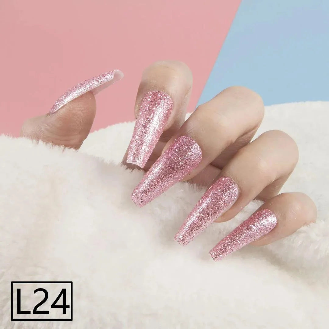 Fancy Glitter Multicolor Long Sticker Nails Pack