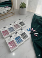Fancy Glitter Multicolor Long Sticker Nails Pack
