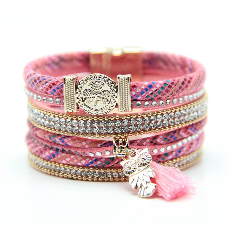 Multi Layered Gold Tassel Bracelet for Women