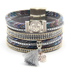 Multi Layered Gold Tassel Bracelet for Women