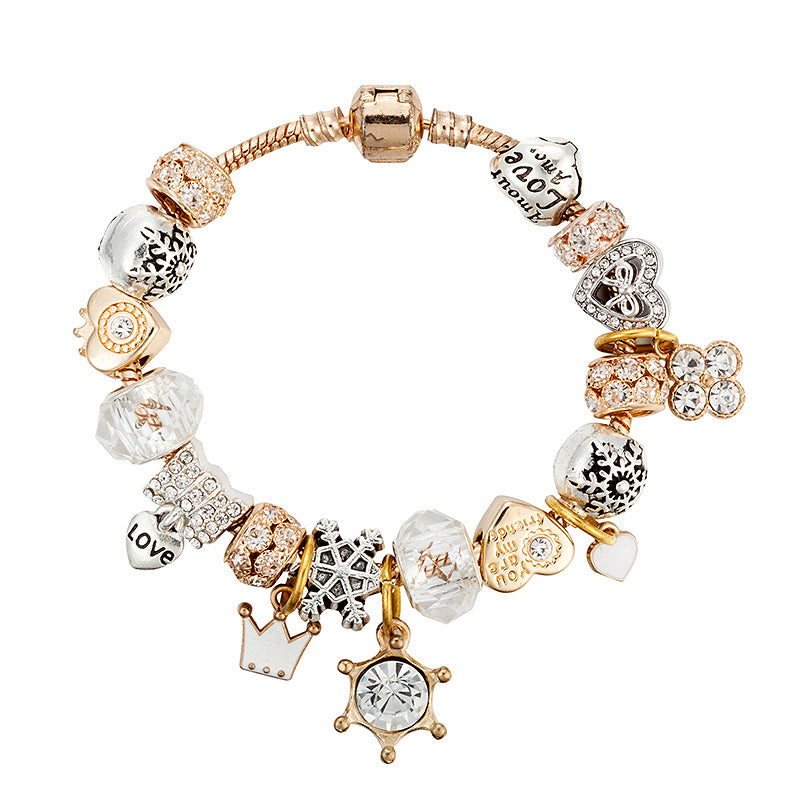 Crystal Beaded Bracelet Gold Silver Pakistani Women