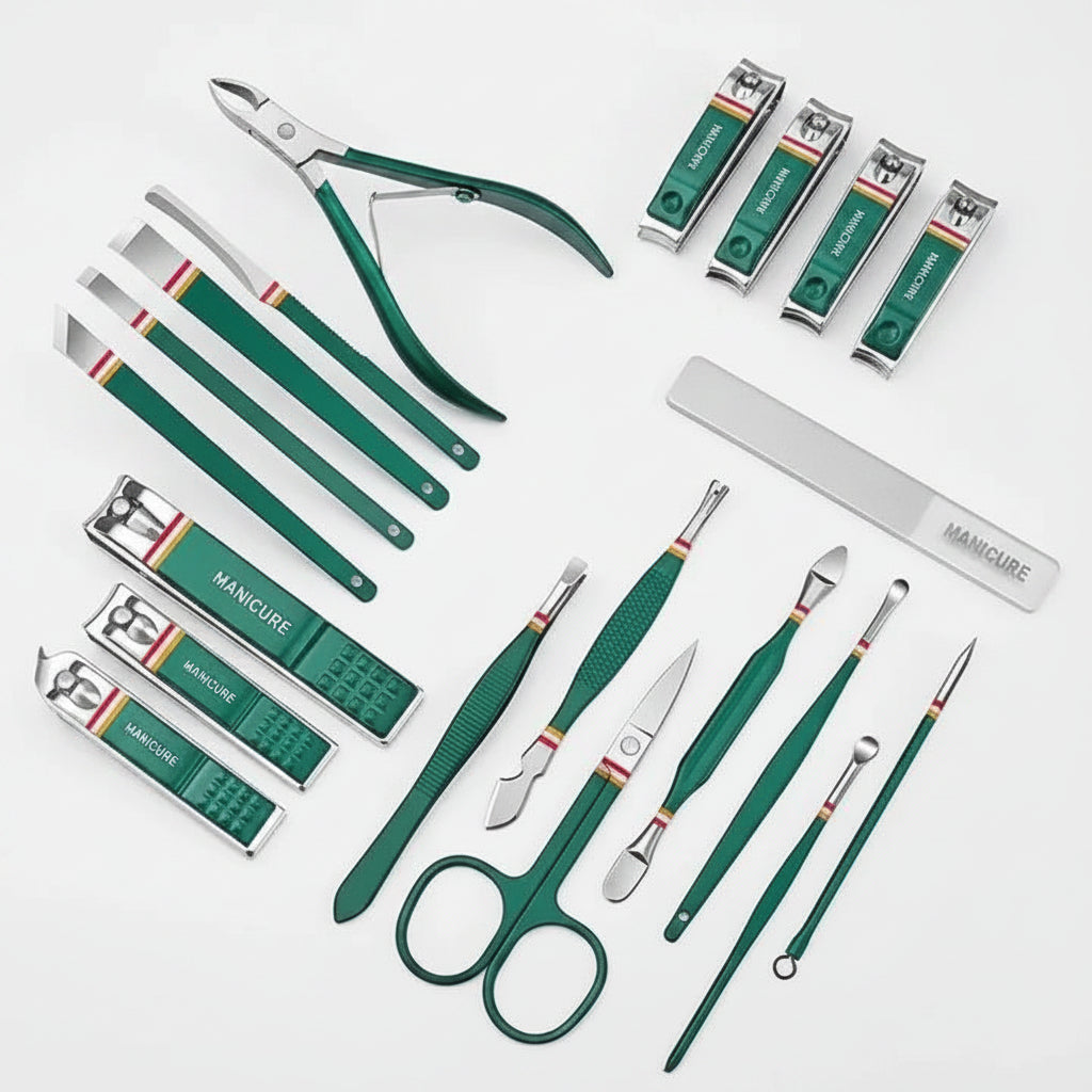 16-in-1 Stainless Steel Nail Cutter Set Multicolor Foldable Bag
