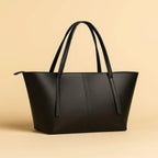 Black Rexine Women's Tote Bag 11x14" Top Handle