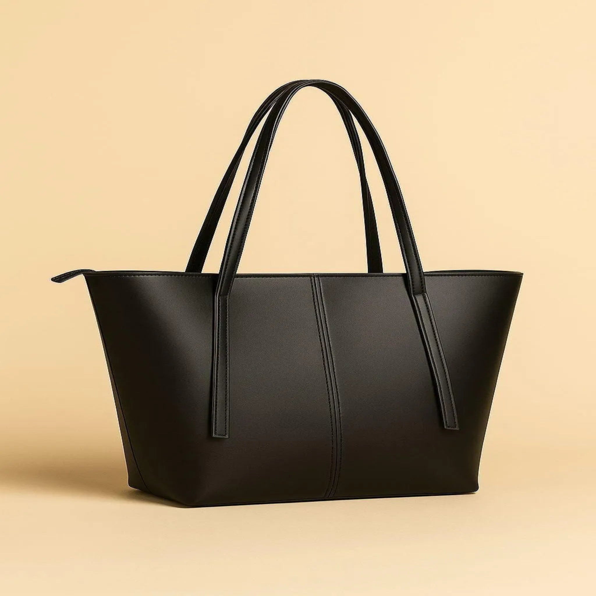 Black Rexine Women's Tote Bag 11x14" Top Handle