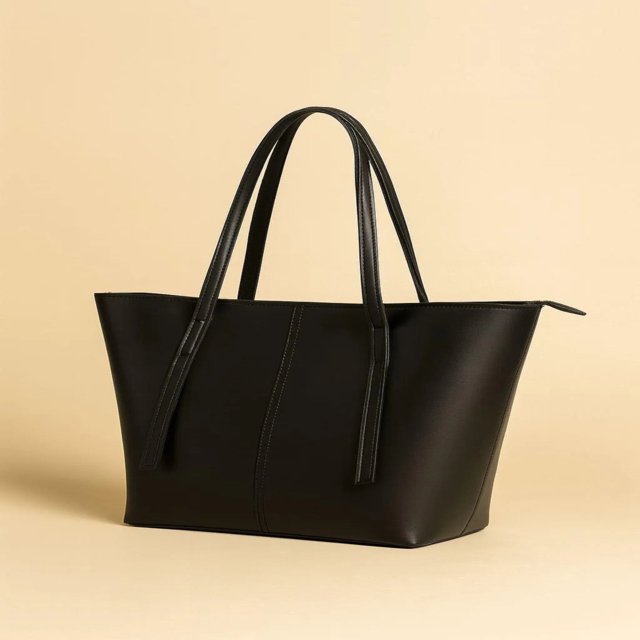 Black Rexine Women's Tote Bag 11x14" Top Handle