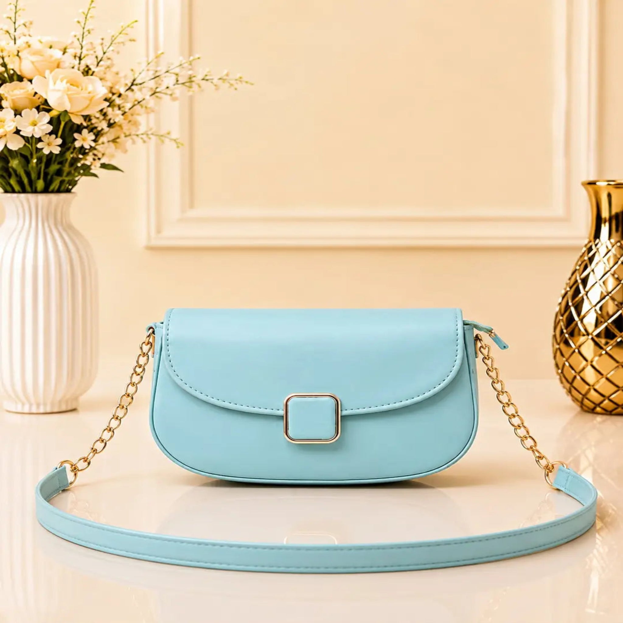 Women's Leather Plain Shoulder Bag