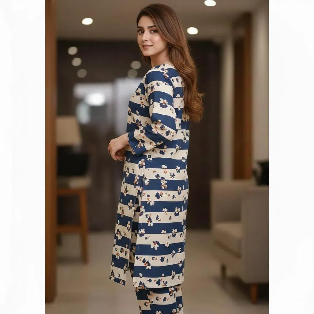 2 Pcs Women's Unstitched Printed Suit