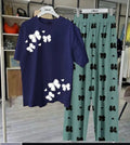 Blue Butterfly Print Night Suit Set for Women Medium to XL