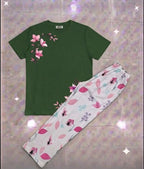 2 Pcs Women's Stitched Cotton Jersey Printed Night Suit