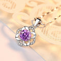 Sterling Silver Four-Petal Flower Pendant Necklace