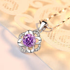 Sterling Silver Four-Petal Flower Pendant Necklace