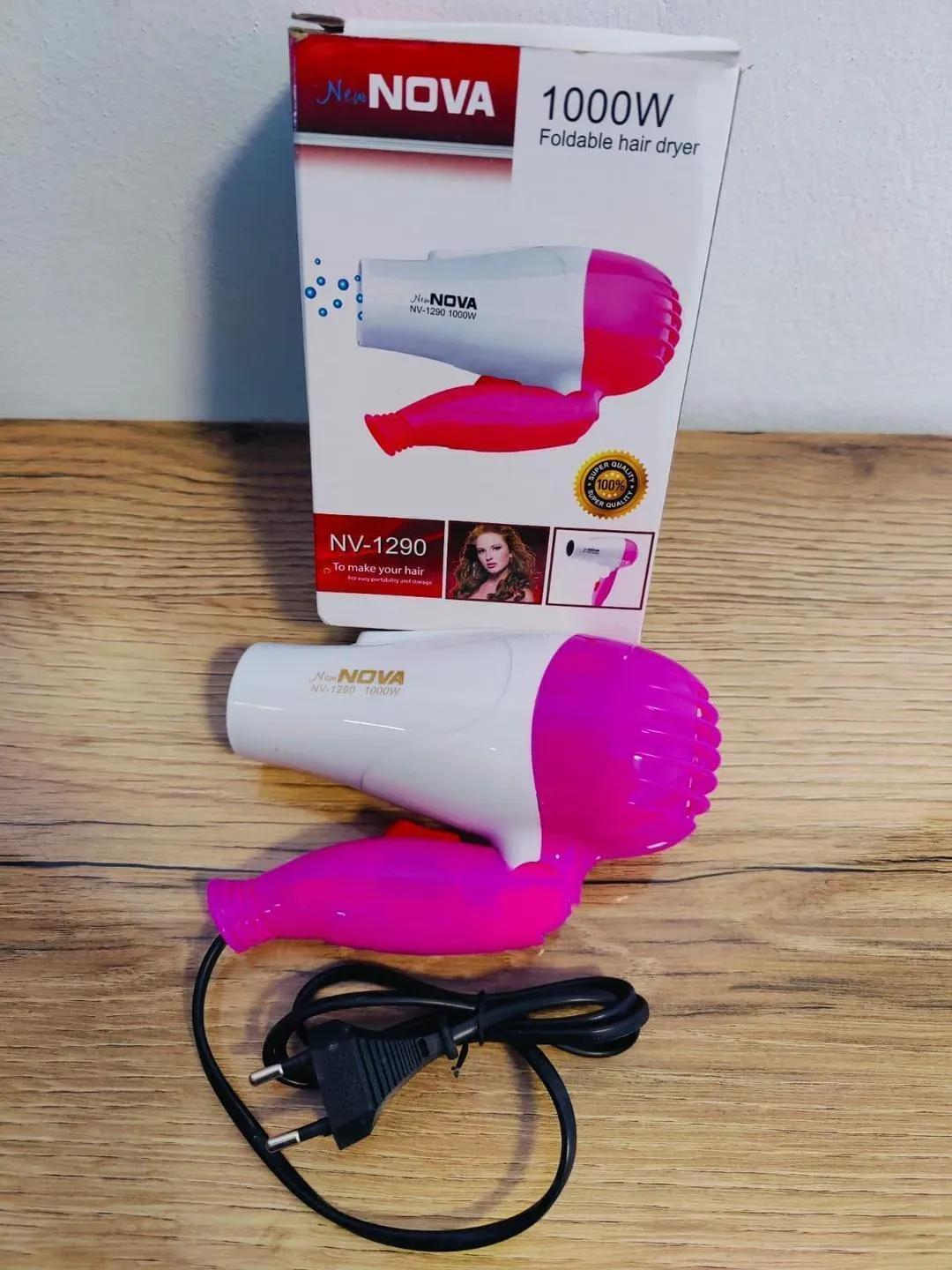 Nova Hair Dryer Pink White Fast Drying ABS