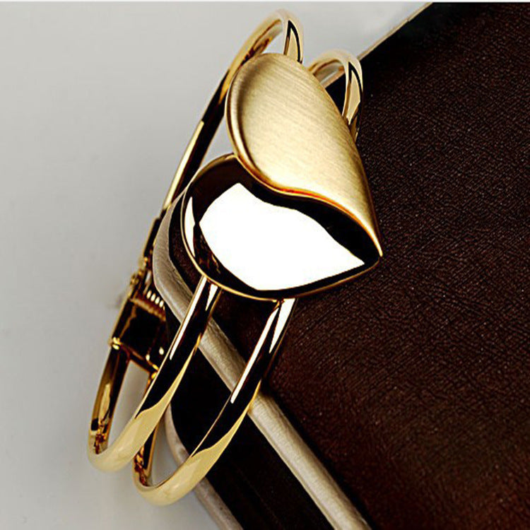 Double Heart Gold Bracelet for Women