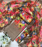 Chicken Kari Swiss Lawn 3 Piece Suit for Women | Digital Printed Lawn Dress with Aari Embroidered Chiffon Dupatta | Unstitched Summer Collection