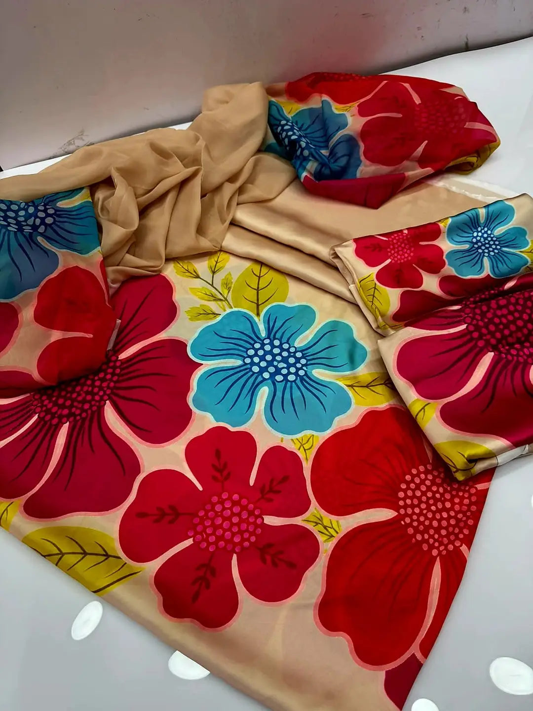 3 Piece Silky Suit for Women | Multi Shaded Digital Printed Airline Long Shirt | China Silk Dupatta | Printed Silky Trouser | Unstitched Pakistani Party Wear Dress