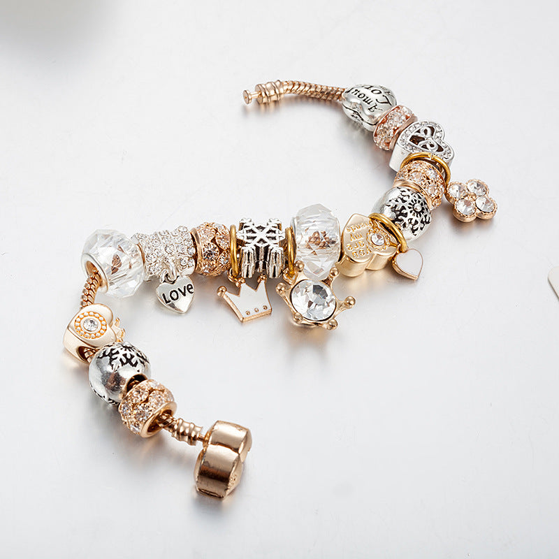 Crystal Beaded Bracelet Gold Silver Pakistani Women