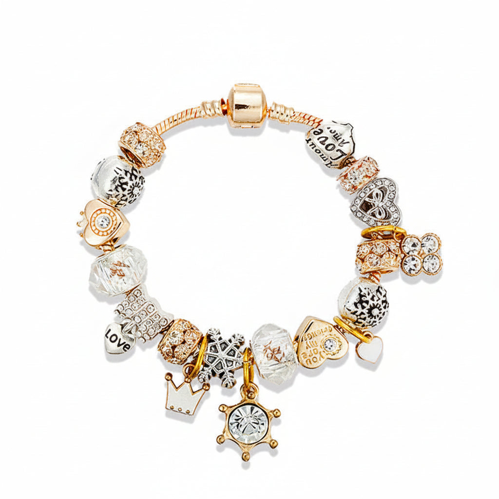 Crystal Beaded Bracelet Gold Silver Pakistani Women