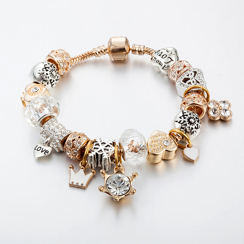 Crystal Beaded Bracelet Gold Silver Pakistani Women