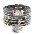 Multi Layered Gold Tassel Bracelet for Women