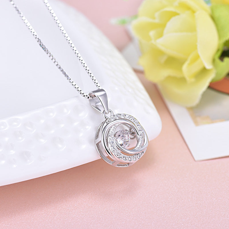 Sterling Silver Crown Pendant Necklace for Women