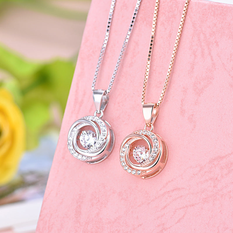 Sterling Silver Crown Pendant Necklace for Women