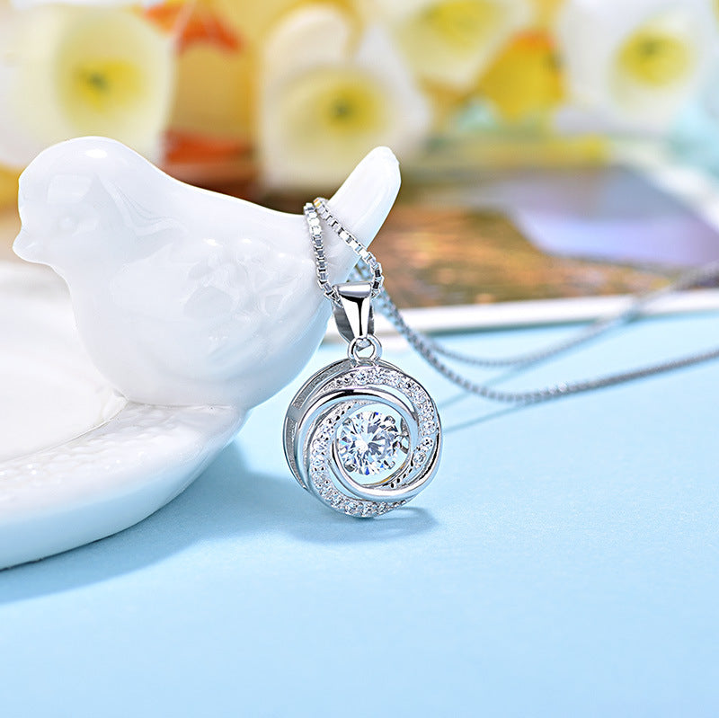 Sterling Silver Crown Pendant Necklace for Women