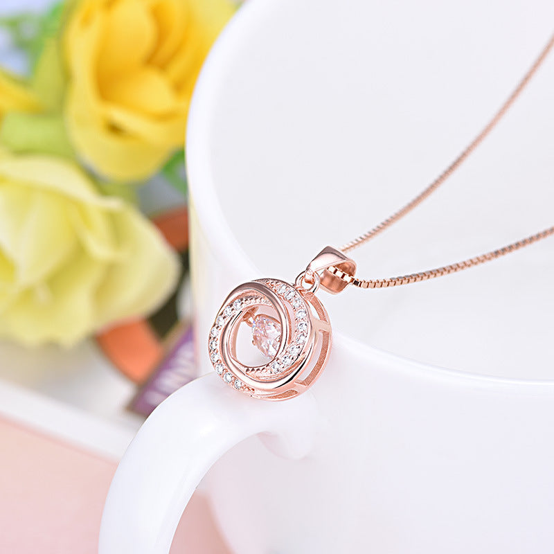 Sterling Silver Crown Pendant Necklace for Women