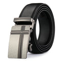 Men Black Leather Automatic Buckle Belt Business Style