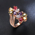 Women Zircon Flower Ring Daily Wear Jewelry